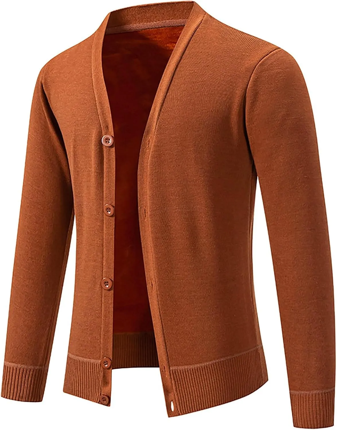 Mens Cardigan Sweater Coat V Neck Button Long Sleeve Casual Jacket Trendy Business Style Golf Outwear Vest Plus Size