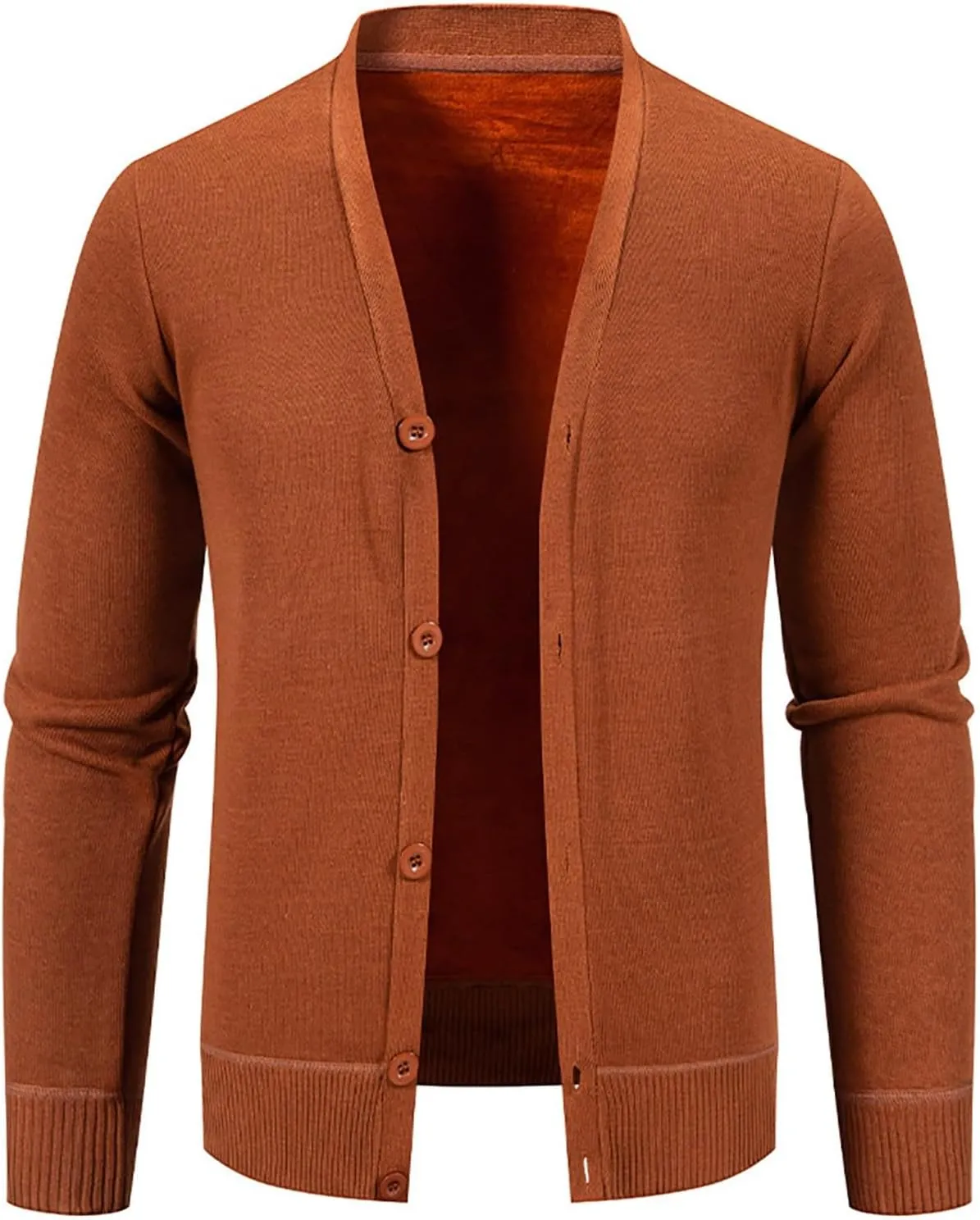 Mens Cardigan Sweater Coat V Neck Button Long Sleeve Casual Jacket Trendy Business Style Golf Outwear Vest Plus Size