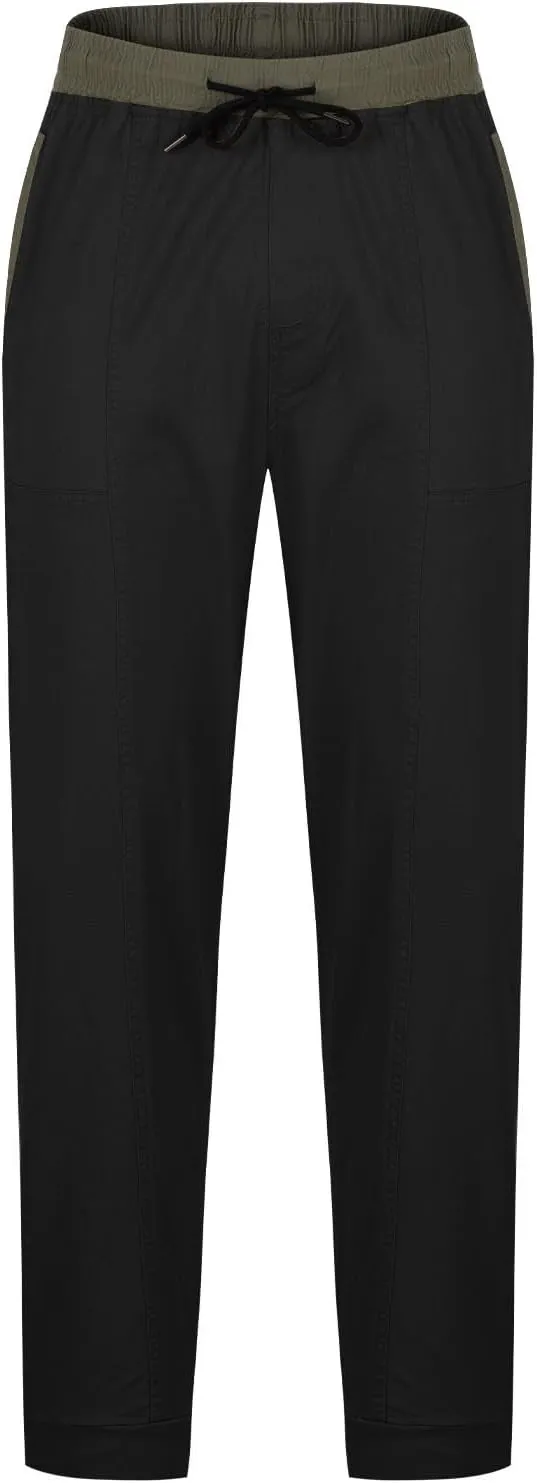 Mens Cargo Pants Loose Drawstring Elastic Waist Tapered Trousers Trendy Cinch Bottom Casual Work Pants with Pockets
