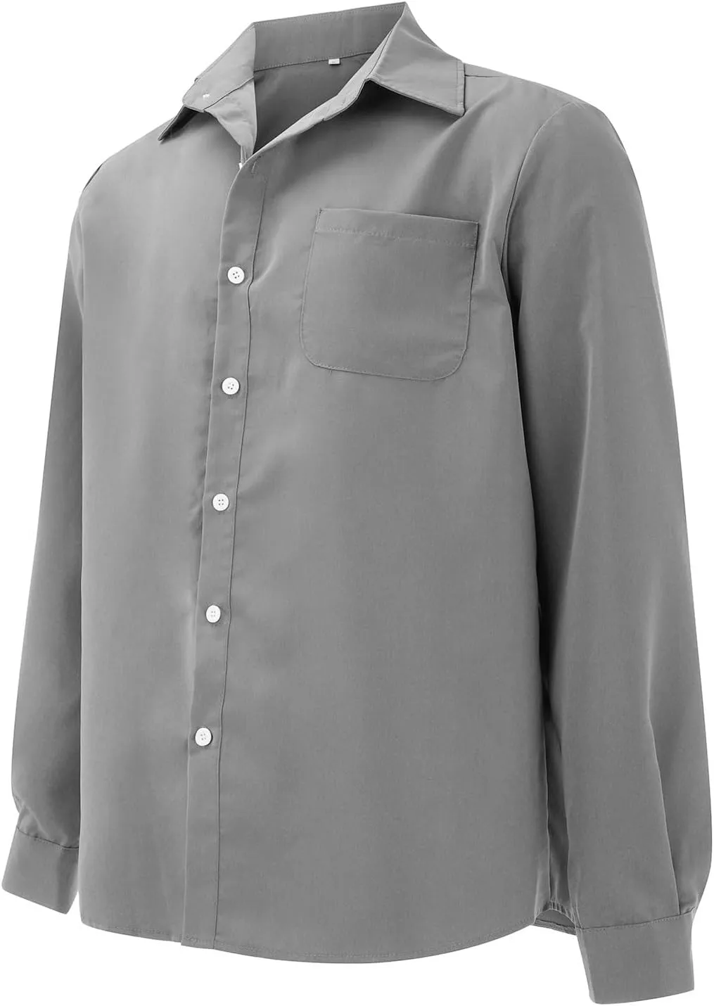 Mens Casual Button Down Shirts Slim Fit Solid Long Sleeve T Shirt Smart Gentleman Bussiness Work Golf Blouse Tees