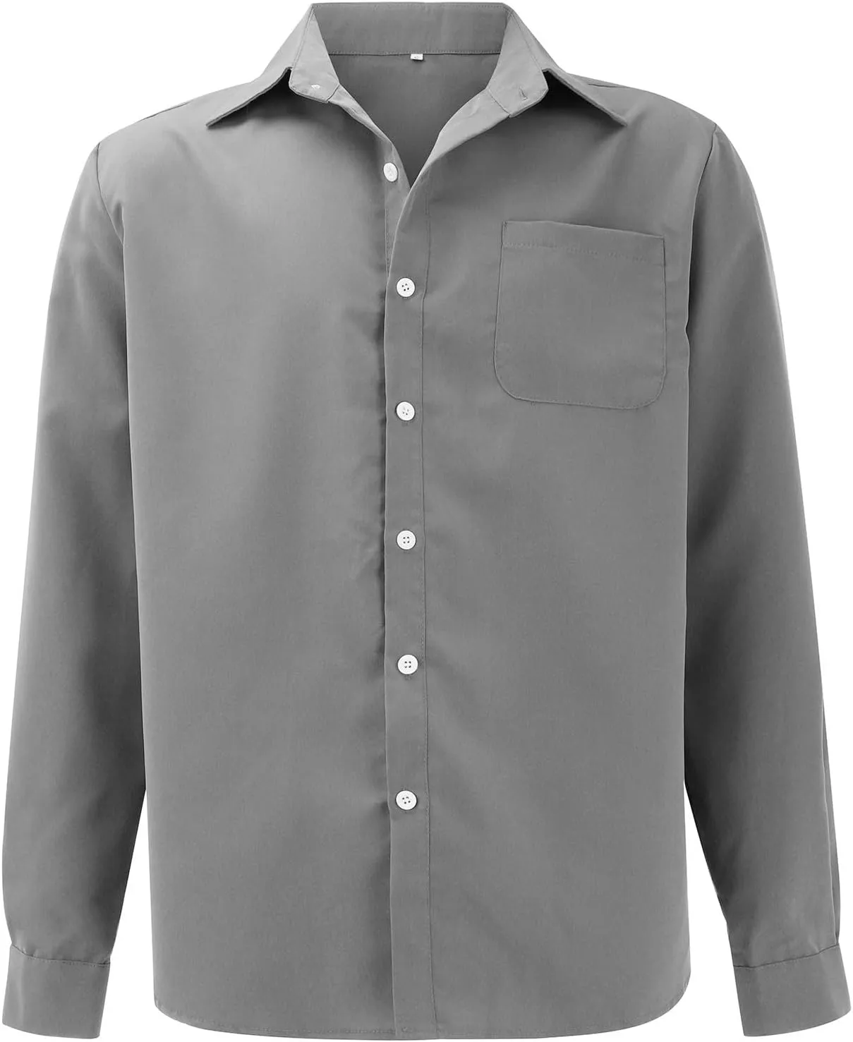 Mens Casual Button Down Shirts Slim Fit Solid Long Sleeve T Shirt Smart Gentleman Bussiness Work Golf Blouse Tees