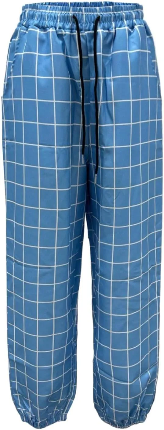 Men's Casual Plaid Pants Drawstring Stretch Dress Pants Slim Fit Skinny Chinos Tapered Business Casual Cinch Pants