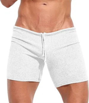 Men's Casual Shorts Knit Workout Attire Elastic Waist Drawstring Workout Running Jogging Summer Beach Sweat Shorts