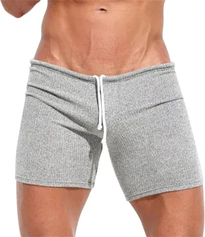 Men's Casual Shorts Knit Workout Attire Elastic Waist Drawstring Workout Running Jogging Summer Beach Sweat Shorts
