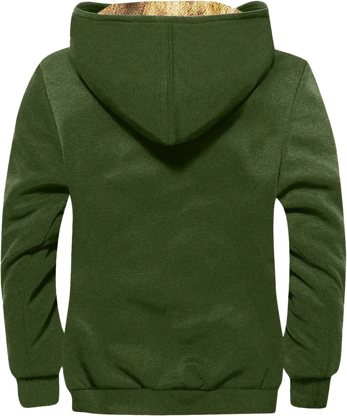 Mens Coat For Casual Trendy Long Sleeve Thickened Zip Up Hoodies Padded Vintage Jackets