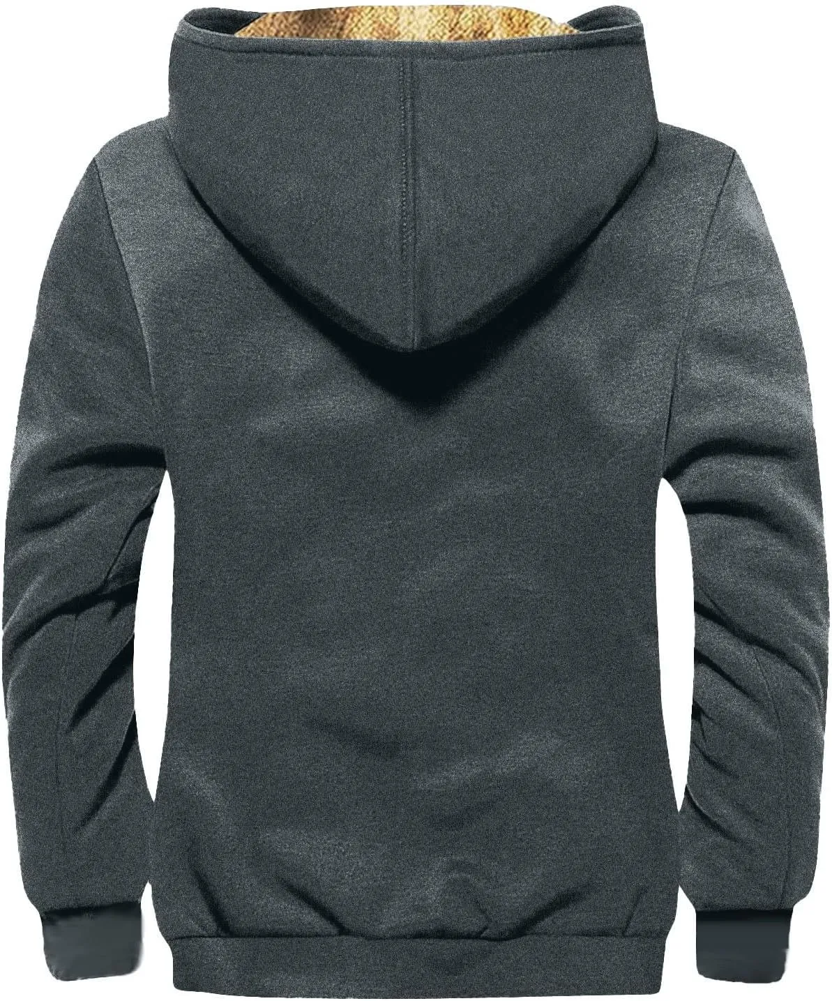 Mens Coat For Casual Trendy Long Sleeve Thickened Zip Up Hoodies Padded Vintage Jackets