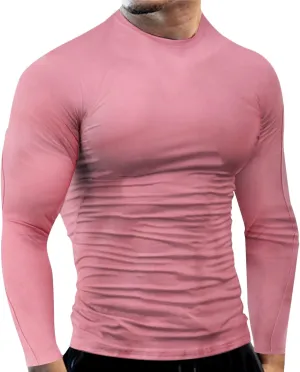 Men's Compression Shirts Muscle Long Sleeve Athletic T Shirt Cool Dry Running Gym Workout Undershirts Tee Sport Tops