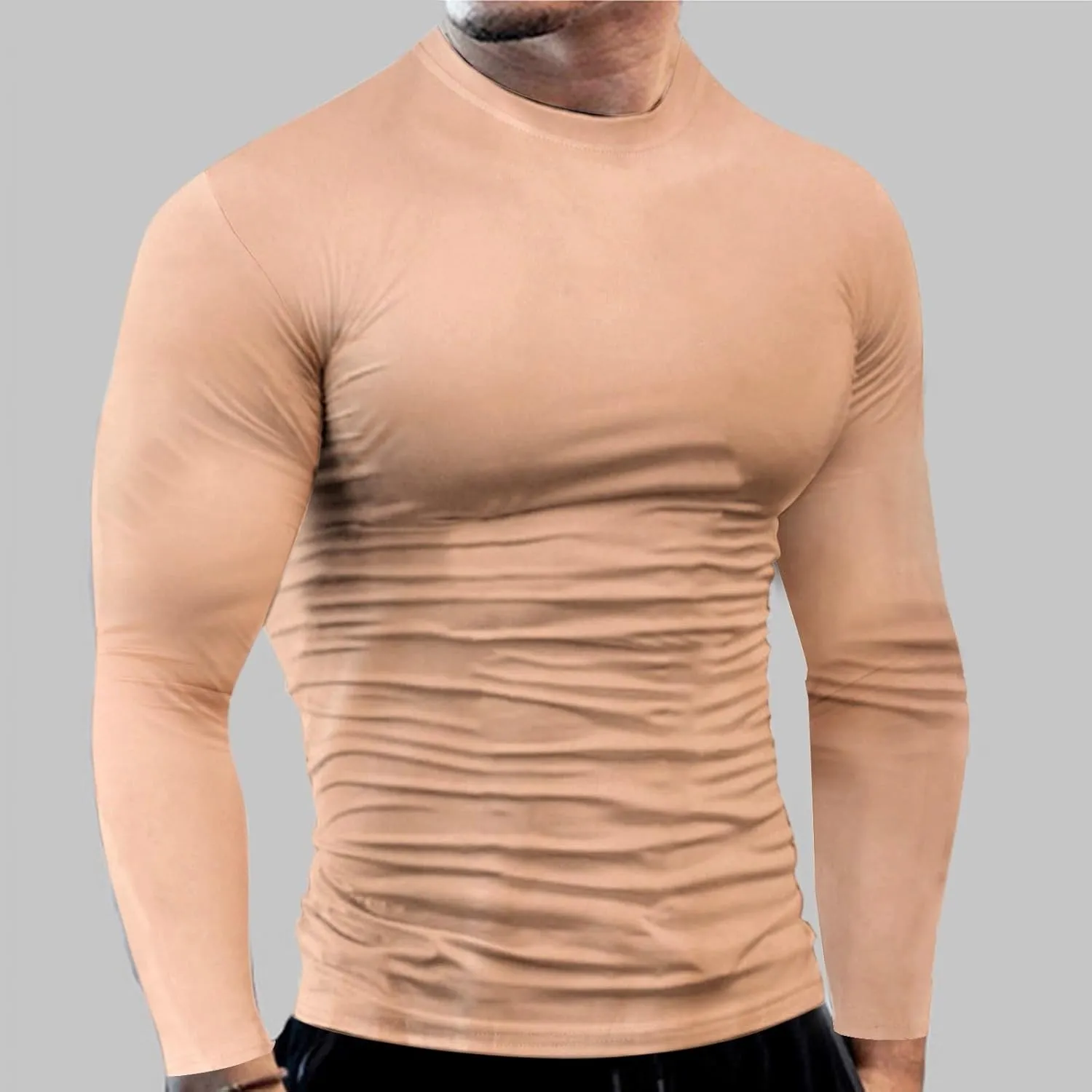 Men's Compression Shirts Muscle Long Sleeve Athletic T Shirt Cool Dry Running Gym Workout Undershirts Tee Sport Tops