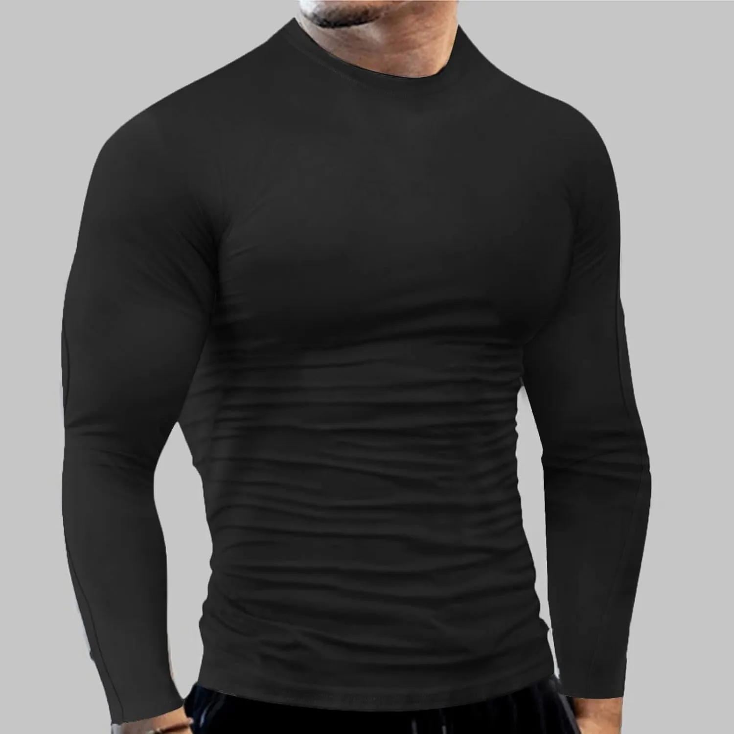 Men's Compression Shirts Muscle Long Sleeve Athletic T Shirt Cool Dry Running Gym Workout Undershirts Tee Sport Tops