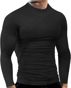 Men's Compression Shirts Muscle Long Sleeve Athletic T Shirt Cool Dry Running Gym Workout Undershirts Tee Sport Tops