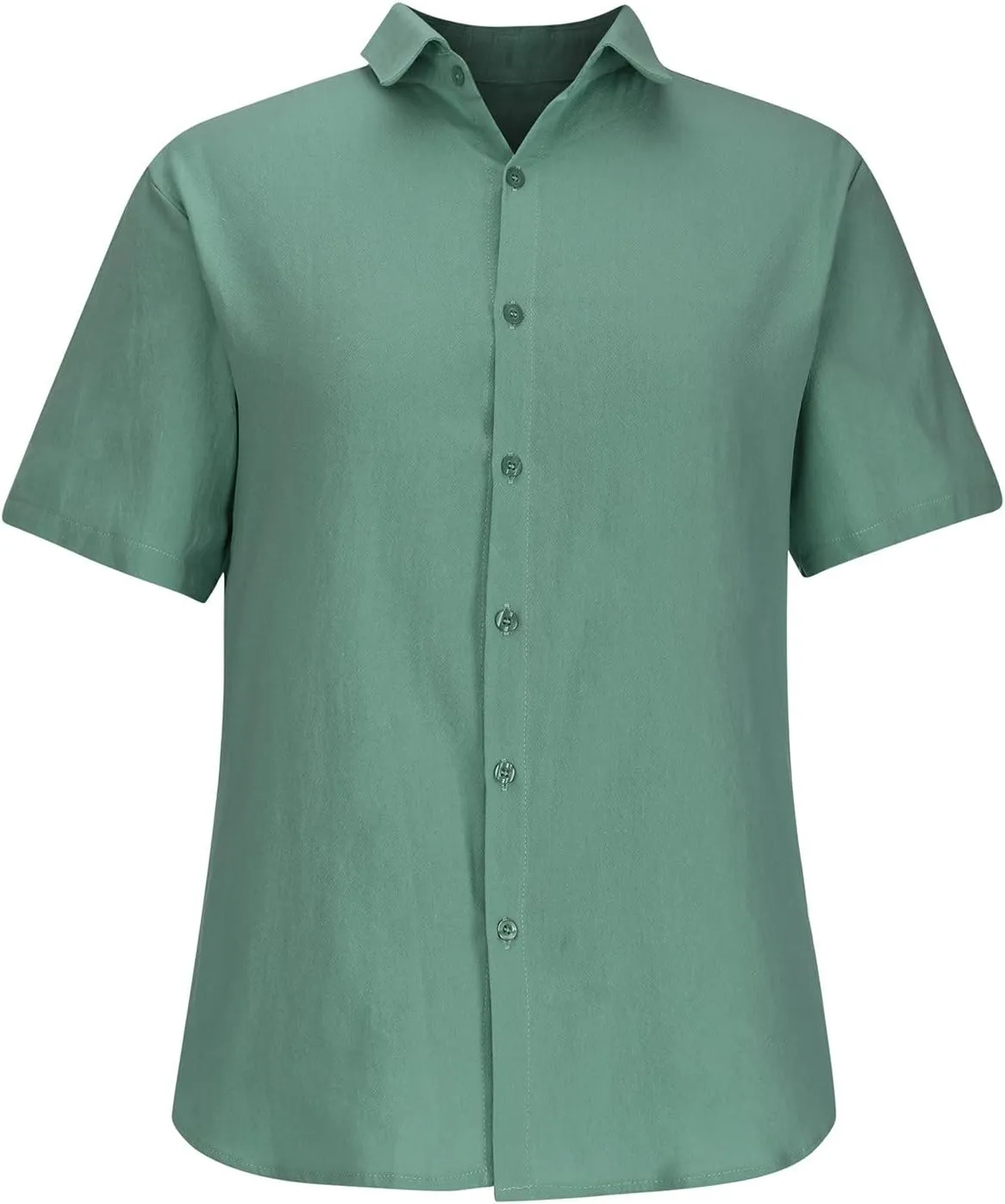 Men's Cotton Linen Button Down Shirts Short Sleeve Summer Beach Shirt Hawaiian Casual Shirt Blouse Business Tops