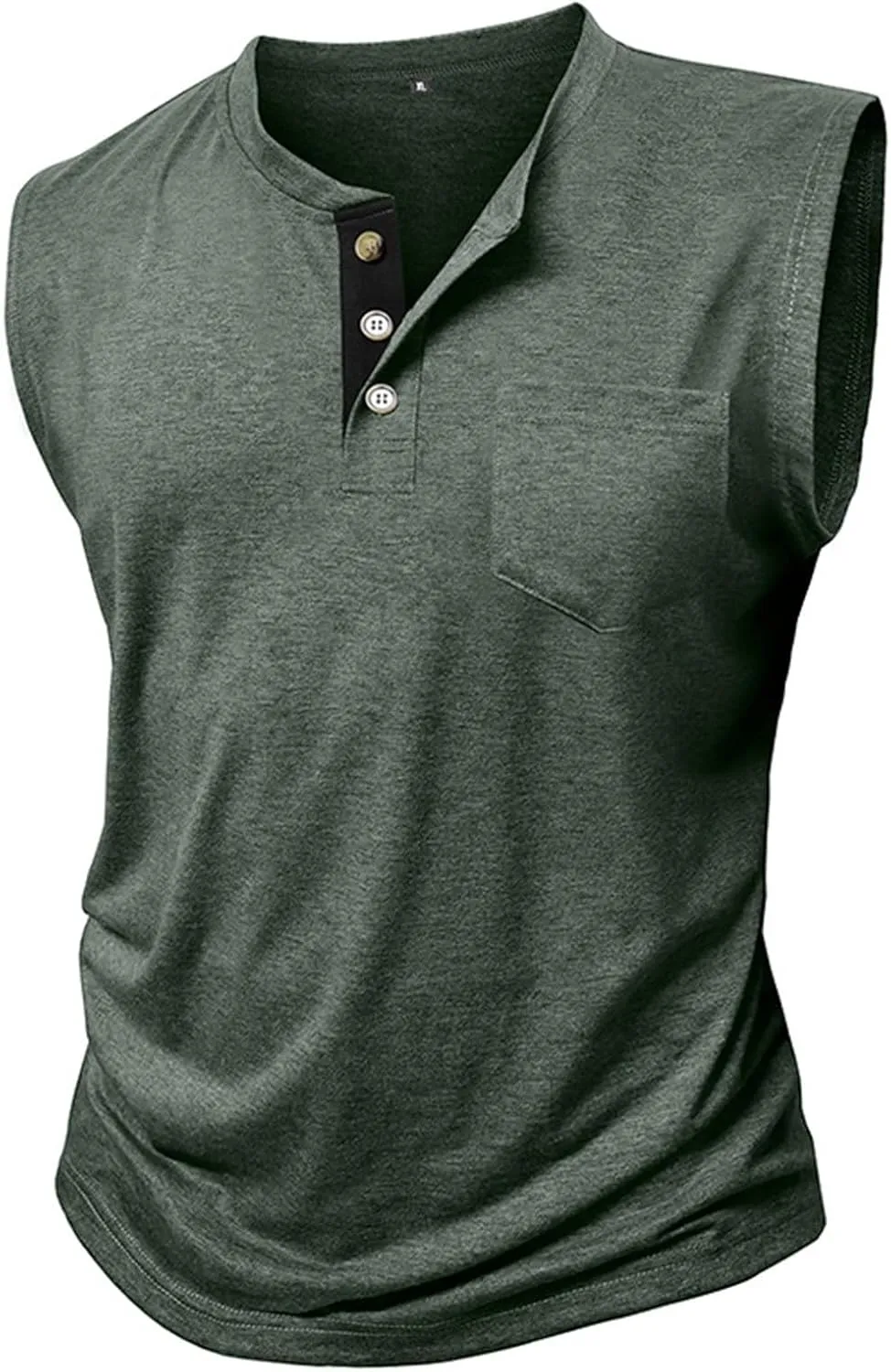 Men's Cotton Linen Henley T-Shirts Long Sleeve Hippie Casual Summer Beach Tshirt Slim Fit Roll-up Button-Down Tops
