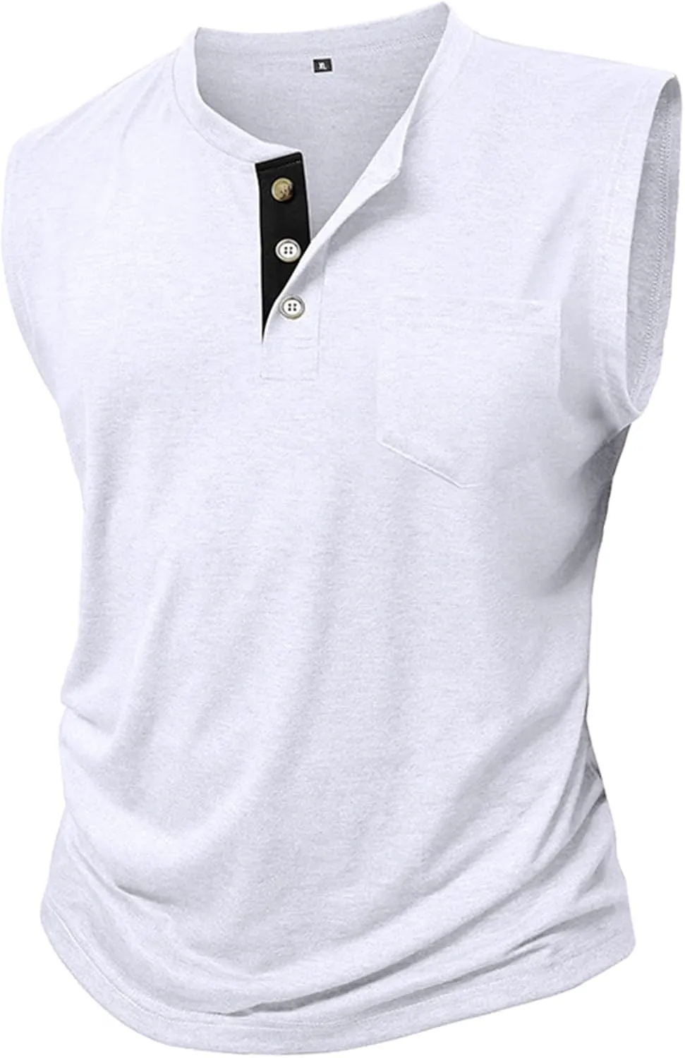 Men's Cotton Linen Henley T-Shirts Long Sleeve Hippie Casual Summer Beach Tshirt Slim Fit Roll-up Button-Down Tops