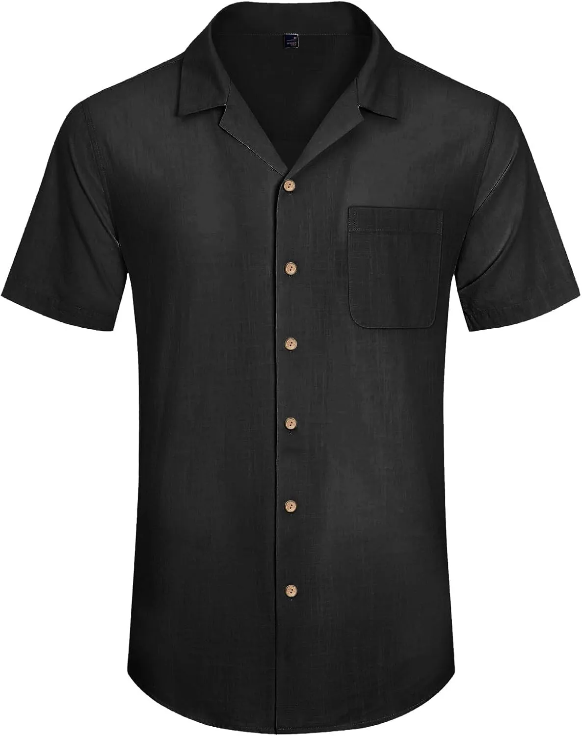 Men's Cuban Collar Shirt Solid Color Loose Fit Trendy Button Down Short Sleeve Top Summer Beach Vacation Party Breathable Tee