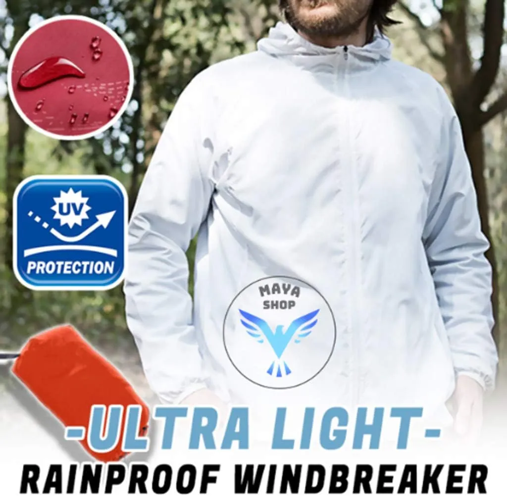 Mens Cycling Running Rain Jacket Lightweight Waterproof Biking Hiking Windbreaker Raincoat Ultra-Light Packable