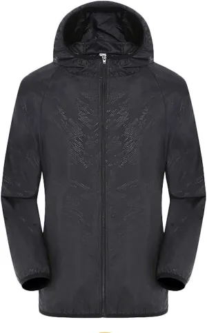 Mens Cycling Running Rain Jacket Lightweight Waterproof Biking Hiking Windbreaker Raincoat Ultra-Light Packable