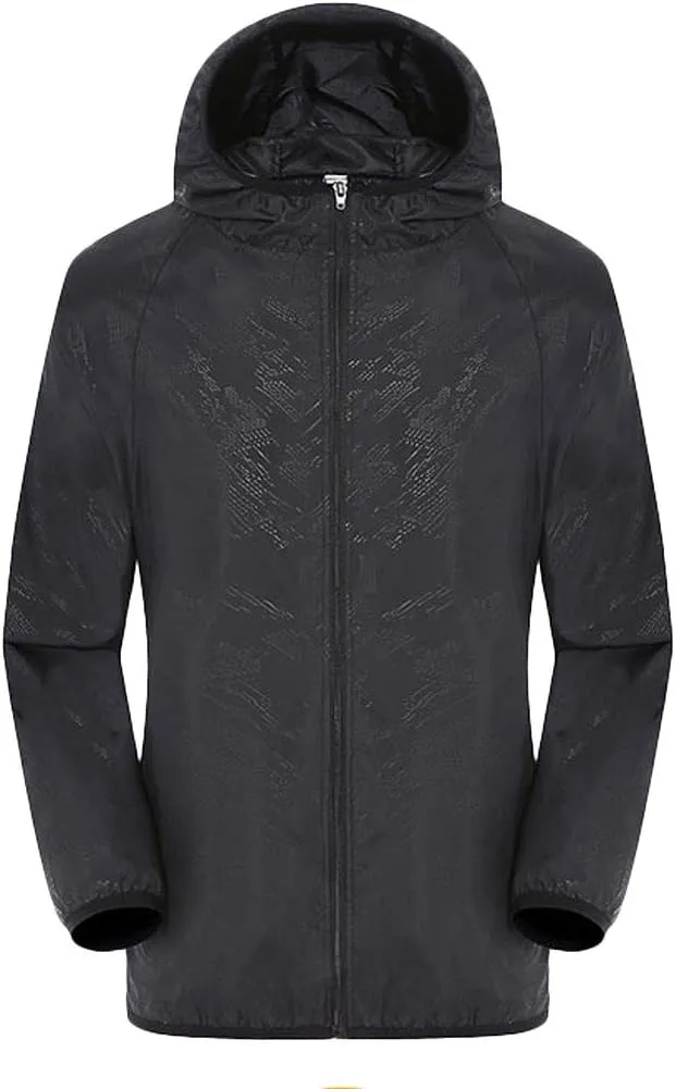 Mens Cycling Running Rain Jacket Lightweight Waterproof Biking Hiking Windbreaker Raincoat Ultra-Light Packable