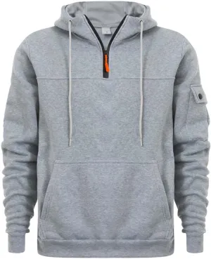 Mens Fall Hoodie Casual Half Zip Waffle Pullover Sweatshirts Running Gym Athletic Hooded Shirt with Pocket Big&Tall