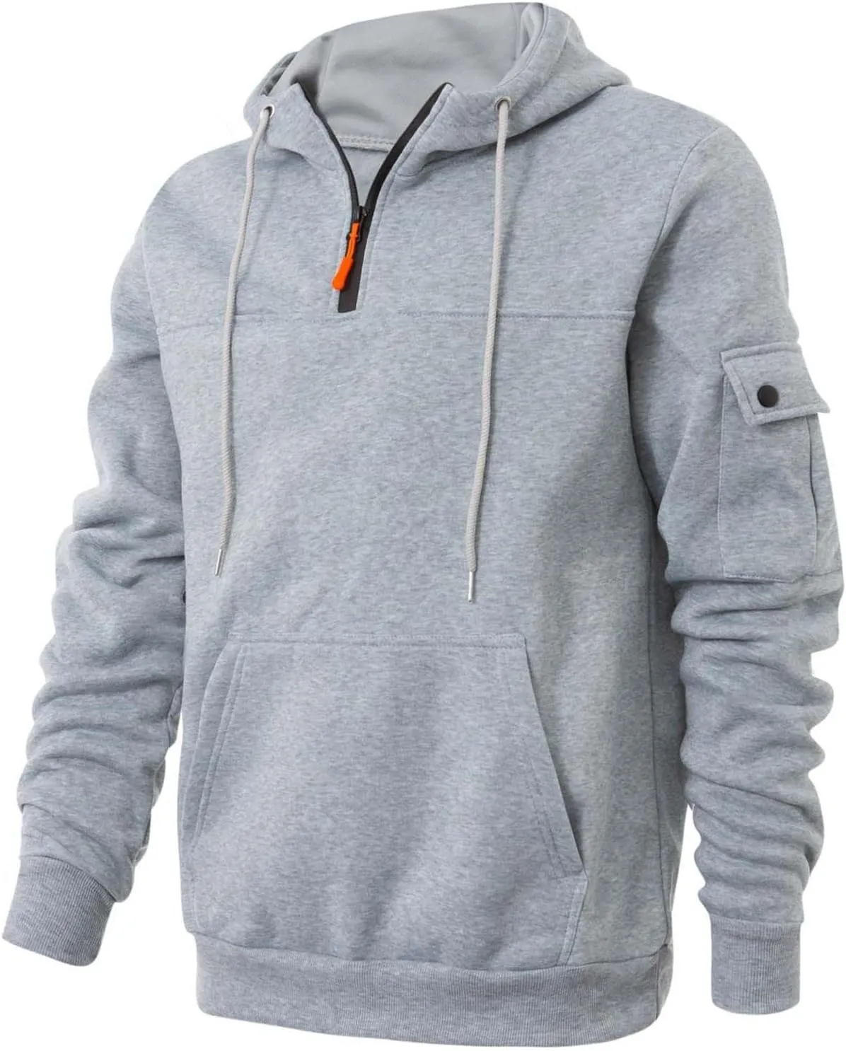 Mens Fall Hoodie Casual Half Zip Waffle Pullover Sweatshirts Running Gym Athletic Hooded Shirt with Pocket Big&Tall