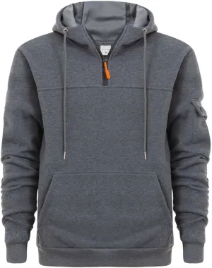 Mens Fall Hoodie Casual Half Zip Waffle Pullover Sweatshirts Running Gym Athletic Hooded Shirt with Pocket Big&Tall
