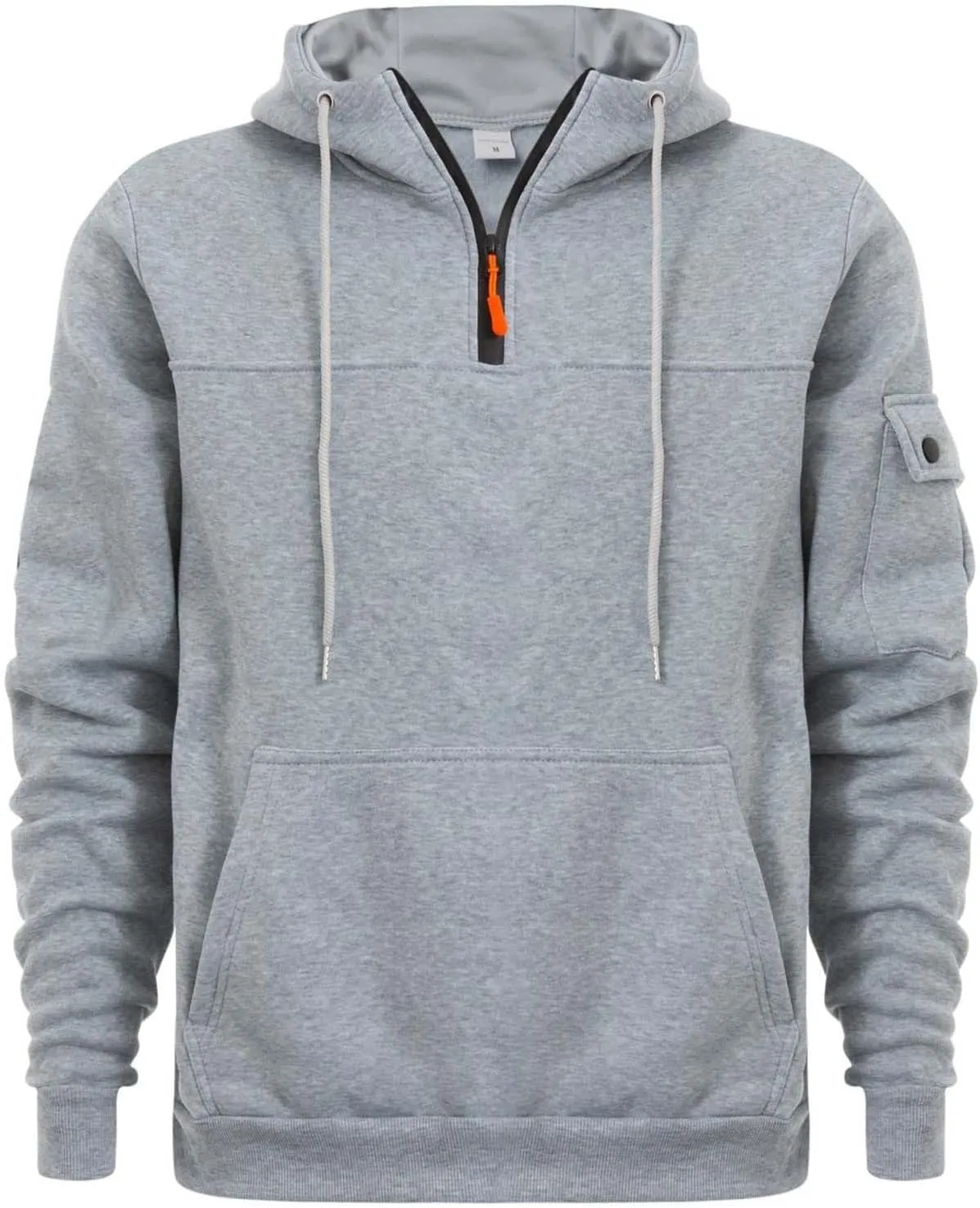 Mens Fall Hoodie Casual Half Zip Waffle Pullover Sweatshirts Running Gym Athletic Hooded Shirt with Pocket Big&Tall