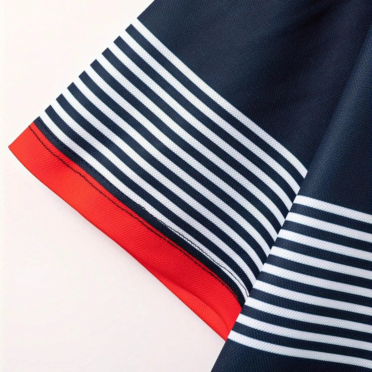 Mens Fashion Polo Shirts Casual Short Sleeve T Shirt Striped Moisture Wicking Golf Shirts Tops Spring Summer Pullover