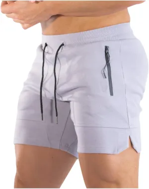 Men's Fitness Sports Sweat Shorts Elastic Waist Solid Breathable Shorts Quick Dry Running Training Shorts