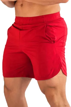 Men's Fitness Sports Sweat Shorts Elastic Waist Solid Breathable Shorts Quick Dry Running Training Shorts