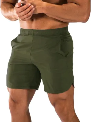 Men's Fitness Sports Sweat Shorts Elastic Waist Solid Breathable Shorts Quick Dry Running Training Shorts