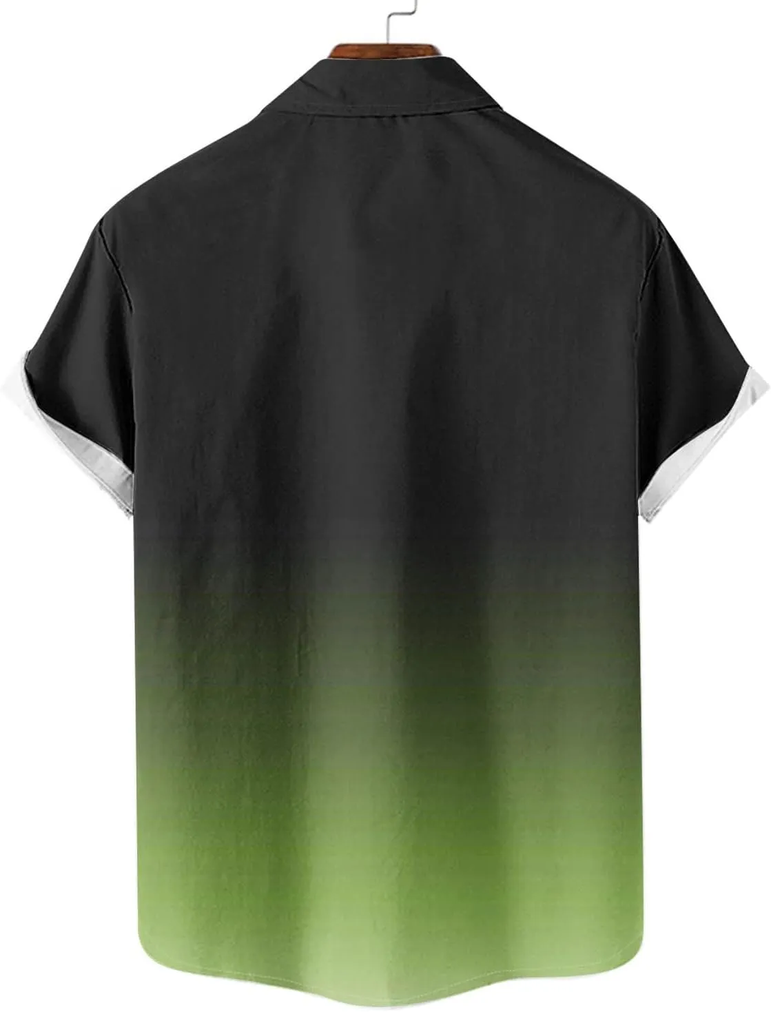 Men's Funky Gradient Bowling Shirts Short Sleeve Button Down Summer Beach Dress Shirts Hawaiian Vacation Clothes