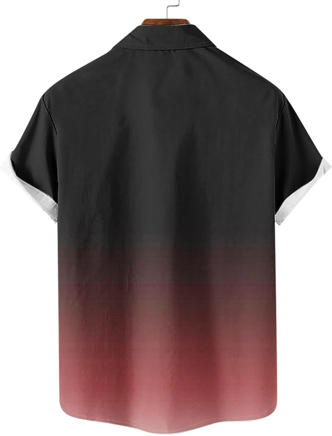 Men's Funky Gradient Bowling Shirts Short Sleeve Button Down Summer Beach Dress Shirts Hawaiian Vacation Clothes