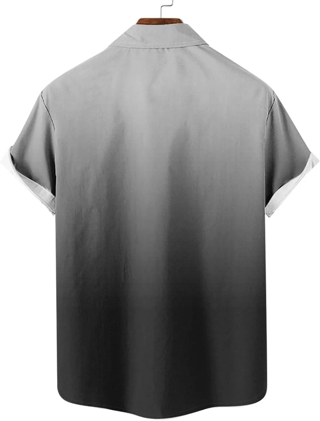 Men's Funky Gradient Bowling Shirts Short Sleeve Button Down Summer Beach Dress Shirts Hawaiian Vacation Clothes