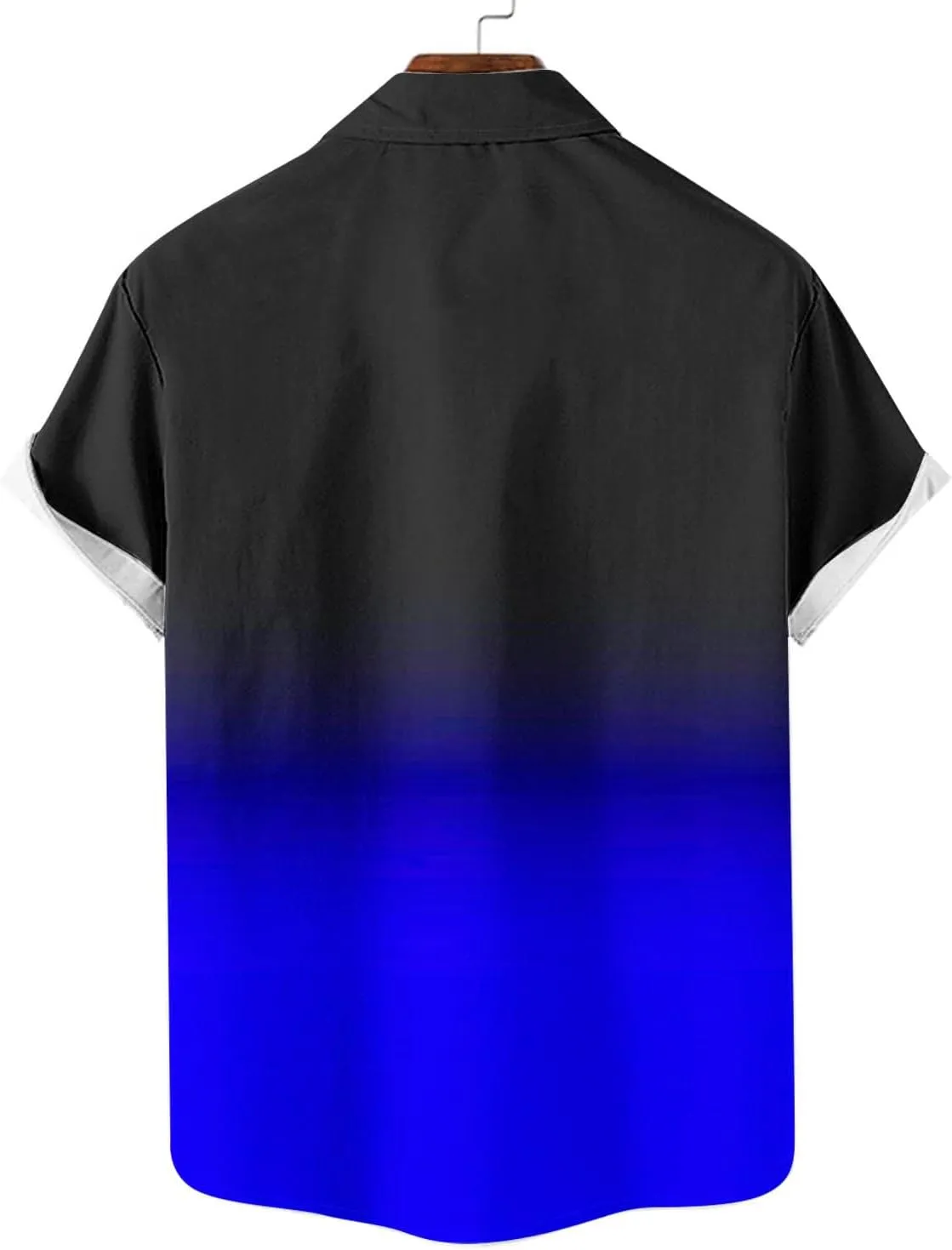 Men's Funky Gradient Bowling Shirts Short Sleeve Button Down Summer Beach Dress Shirts Hawaiian Vacation Clothes