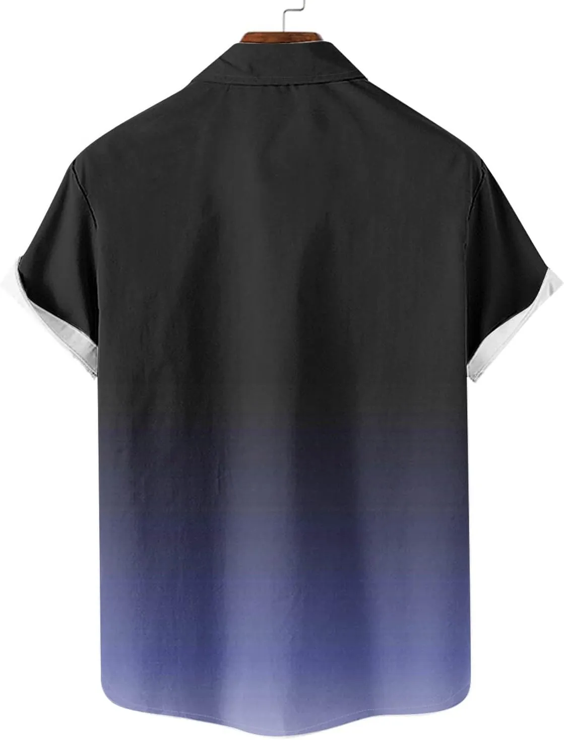 Men's Funky Gradient Bowling Shirts Short Sleeve Button Down Summer Beach Dress Shirts Hawaiian Vacation Clothes
