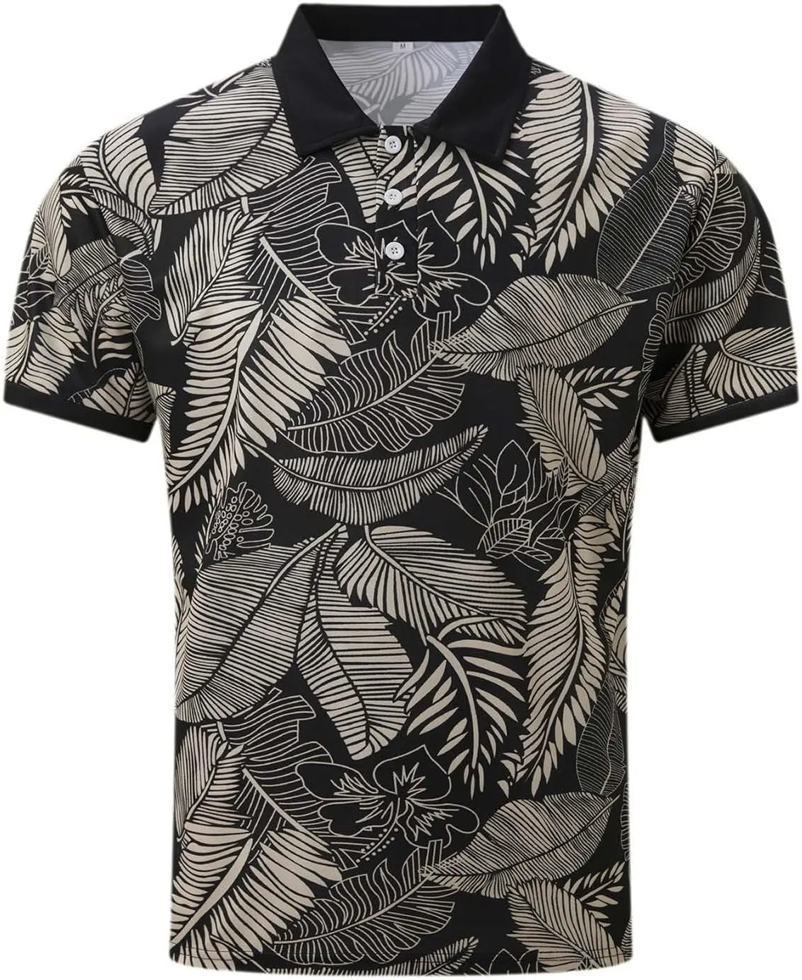 Men's Funny Printed Polo Shirts Moisture Wicking Performance Tops Workout Striped Shirt Color Block Fashion Golf Tee