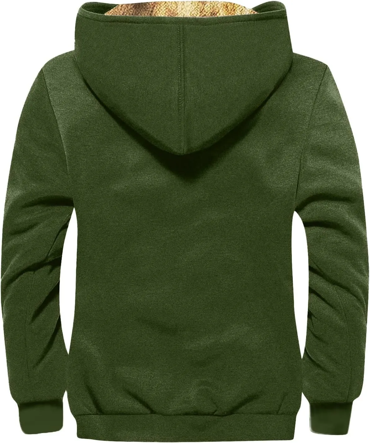 Mens Fuzzy Sherpa Jacket Long Sleeve Fleece Zip Up Coat Faux Tactical Jackets Windproof Varsity Coat Plus Size
