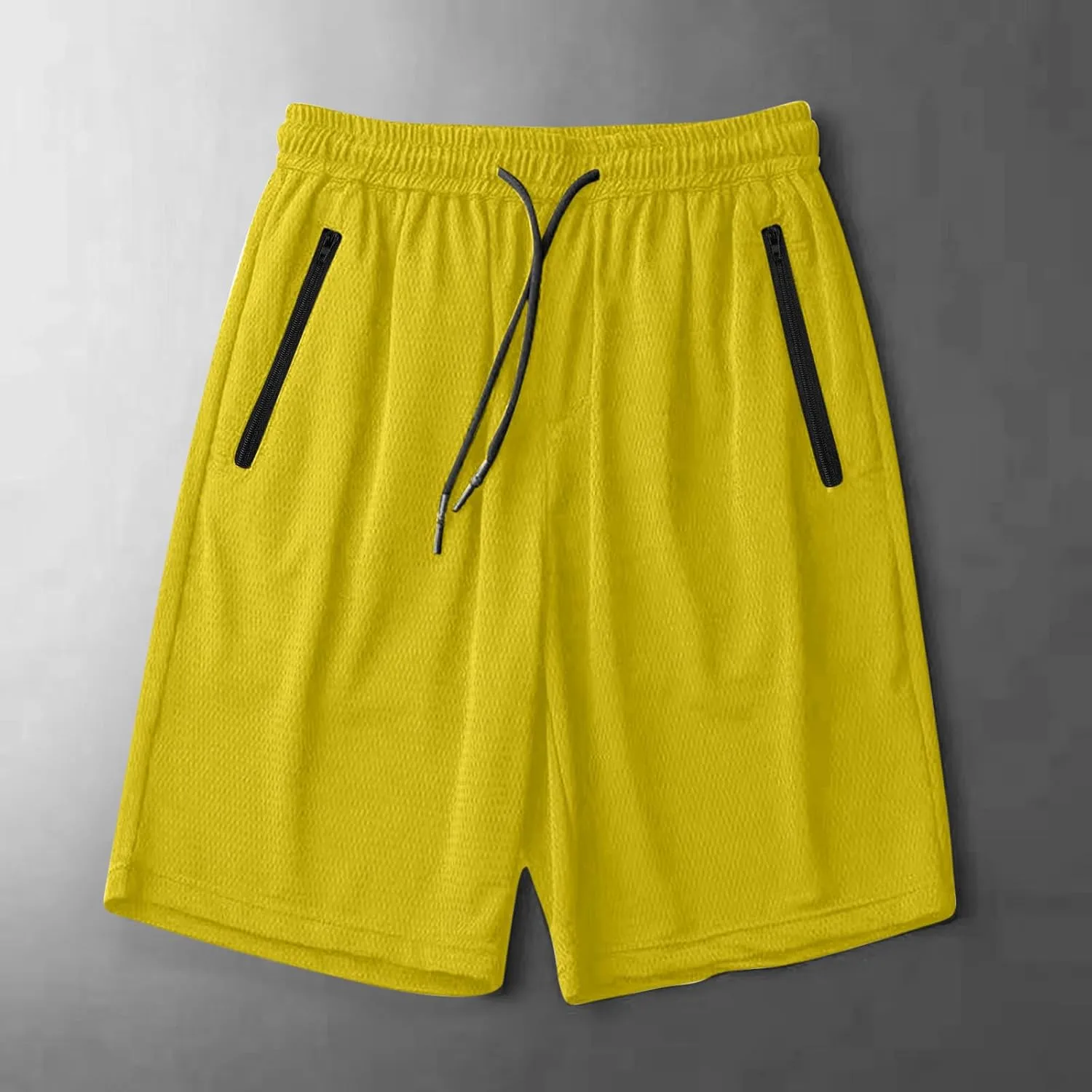 Mens Gym Shorts Mesh Breathable Quick-Dry Basketball Shorts Lightweight Running Sport Half Pants with Zipper Pockets