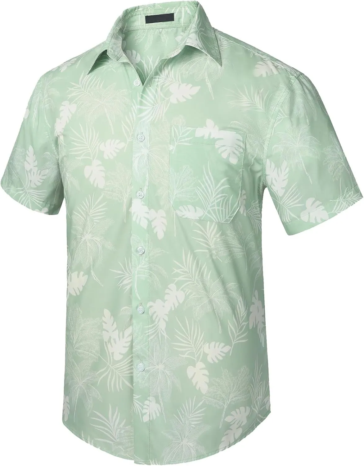 Mens Hawaiian Shirt Short Sleeves Tropical Floral Polo Shirts Casual Button Down Shirt Hawaiian Shirts for Men
