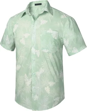 Mens Hawaiian Shirt Short Sleeves Tropical Floral Polo Shirts Casual Button Down Shirt Hawaiian Shirts for Men