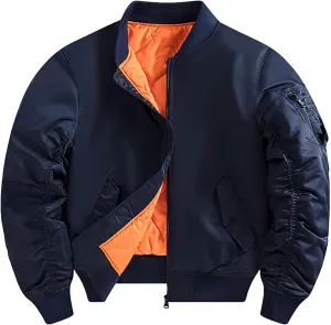 Mens Heavyweight Bomber Jackets Casual Fall Winter Military Jacket Outwear Padded Lined Coats Baseball Coats Big&Tall