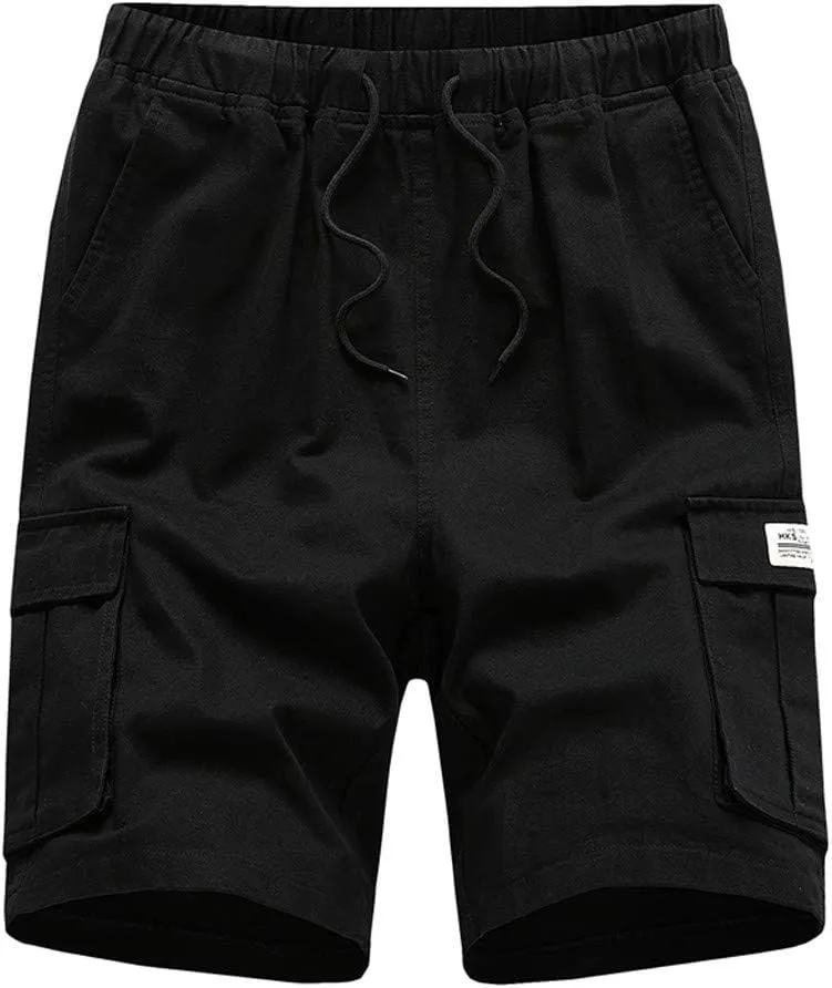 Men's Hiking Cargo Shorts Drawstring Shorts with Multiple Pockets Golf Camping Outdoor Casual Summer Beach Shorts