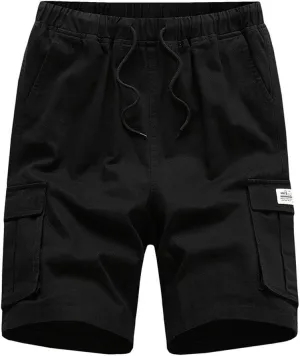 Men's Hiking Cargo Shorts Drawstring Shorts with Multiple Pockets Golf Camping Outdoor Casual Summer Beach Shorts