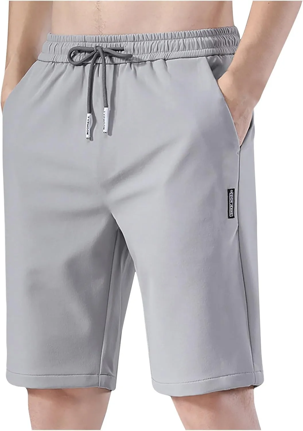 Mens Ice Silk Running Shorts Quick Dry Athletic Shorts Summer Casual Drawstring Sports Shorts with Pockets