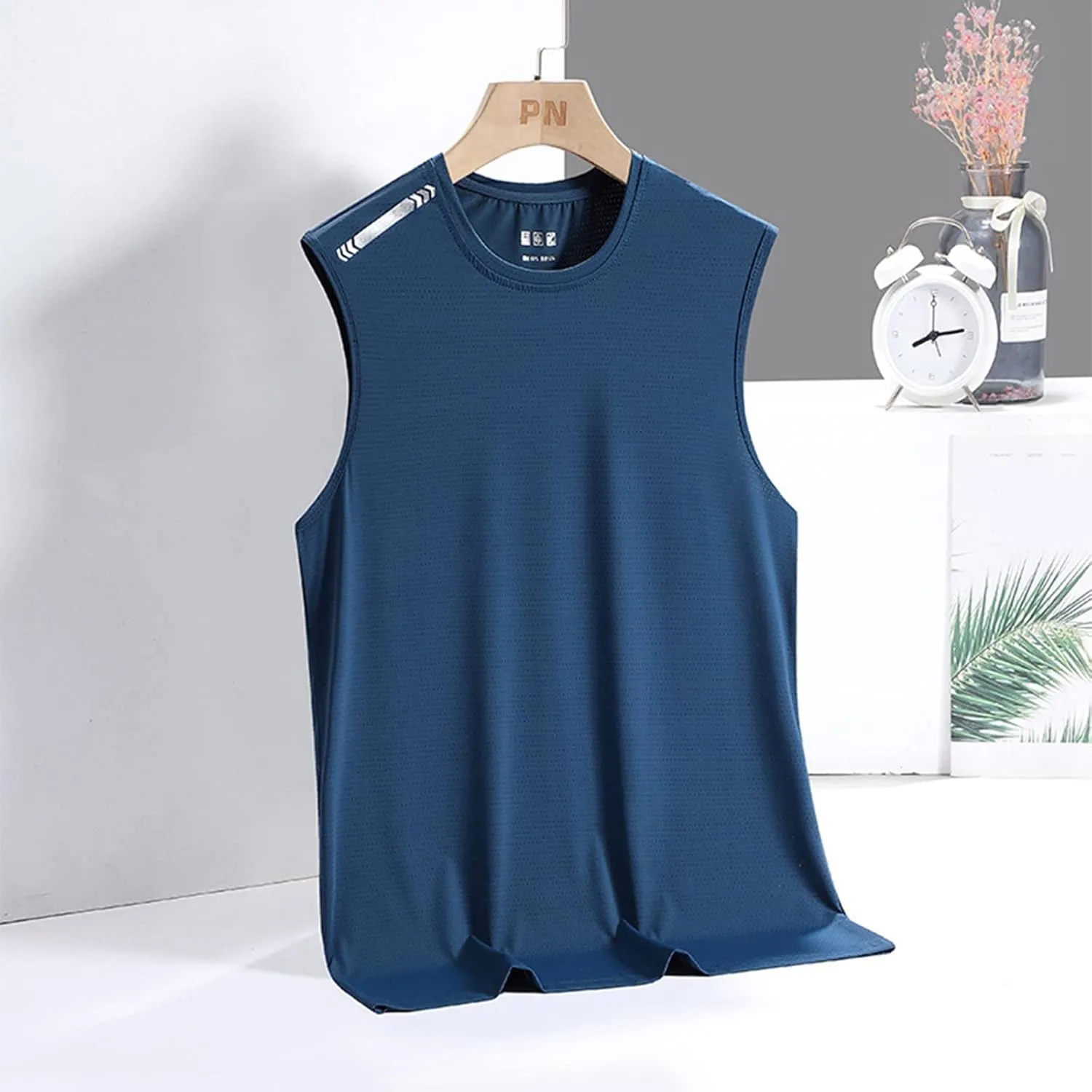 Men's Ice Silk Sport Tank Top Sleeveless Quick Dry Training Shirt Lightweight Breathable Gym Workout Cooling Muscle Shirt