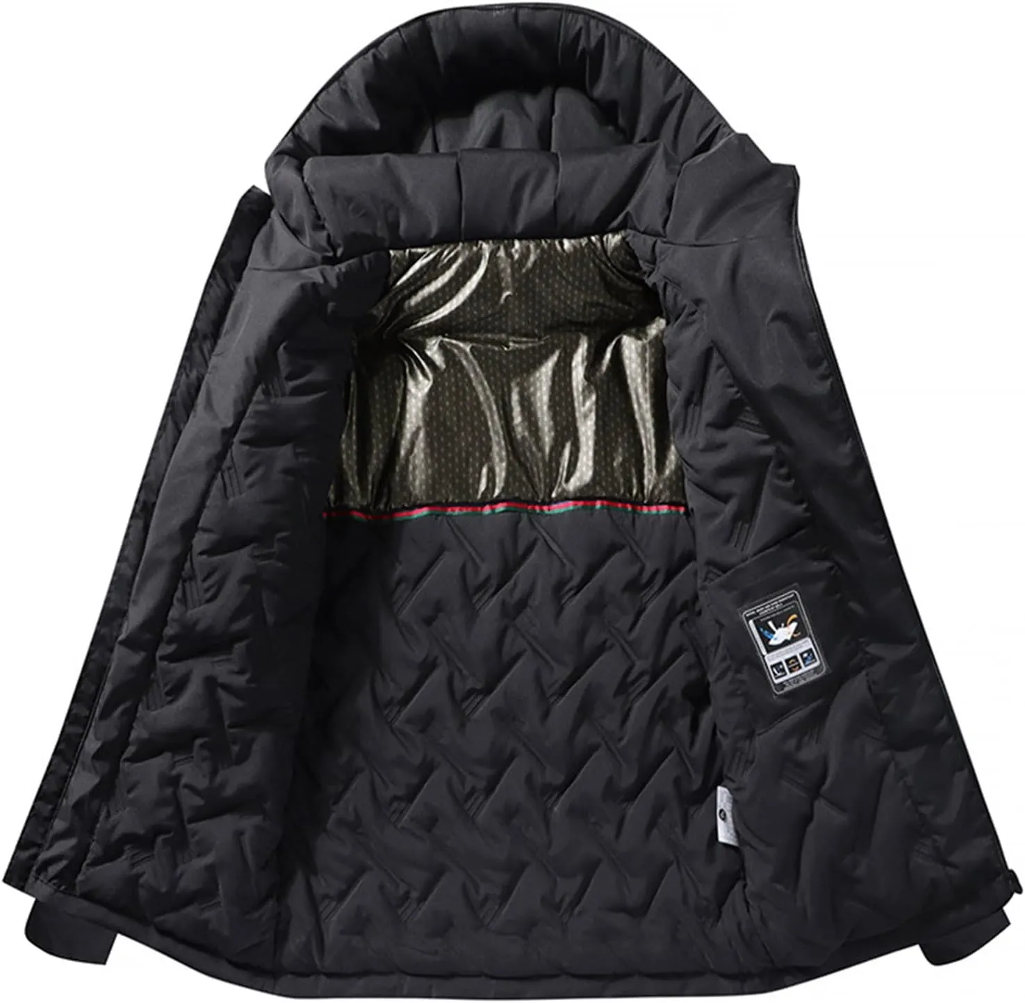 Mens Jacket Winter Zip Up Hoodies Casual Fashion Loose Pockets Windproof Long Sleeve Coat