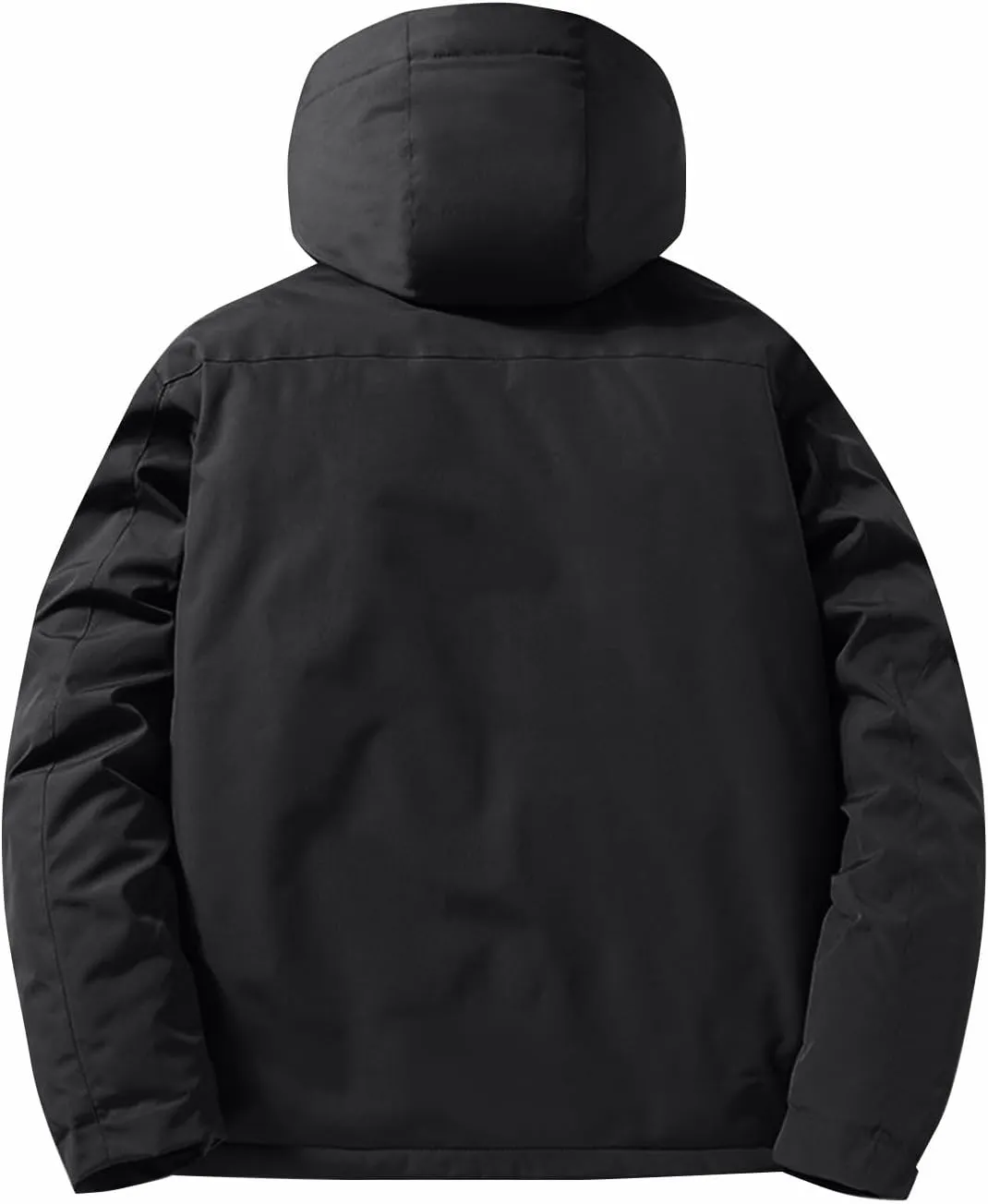 Mens Jacket Winter Zip Up Hoodies Casual Fashion Loose Pockets Windproof Long Sleeve Coat