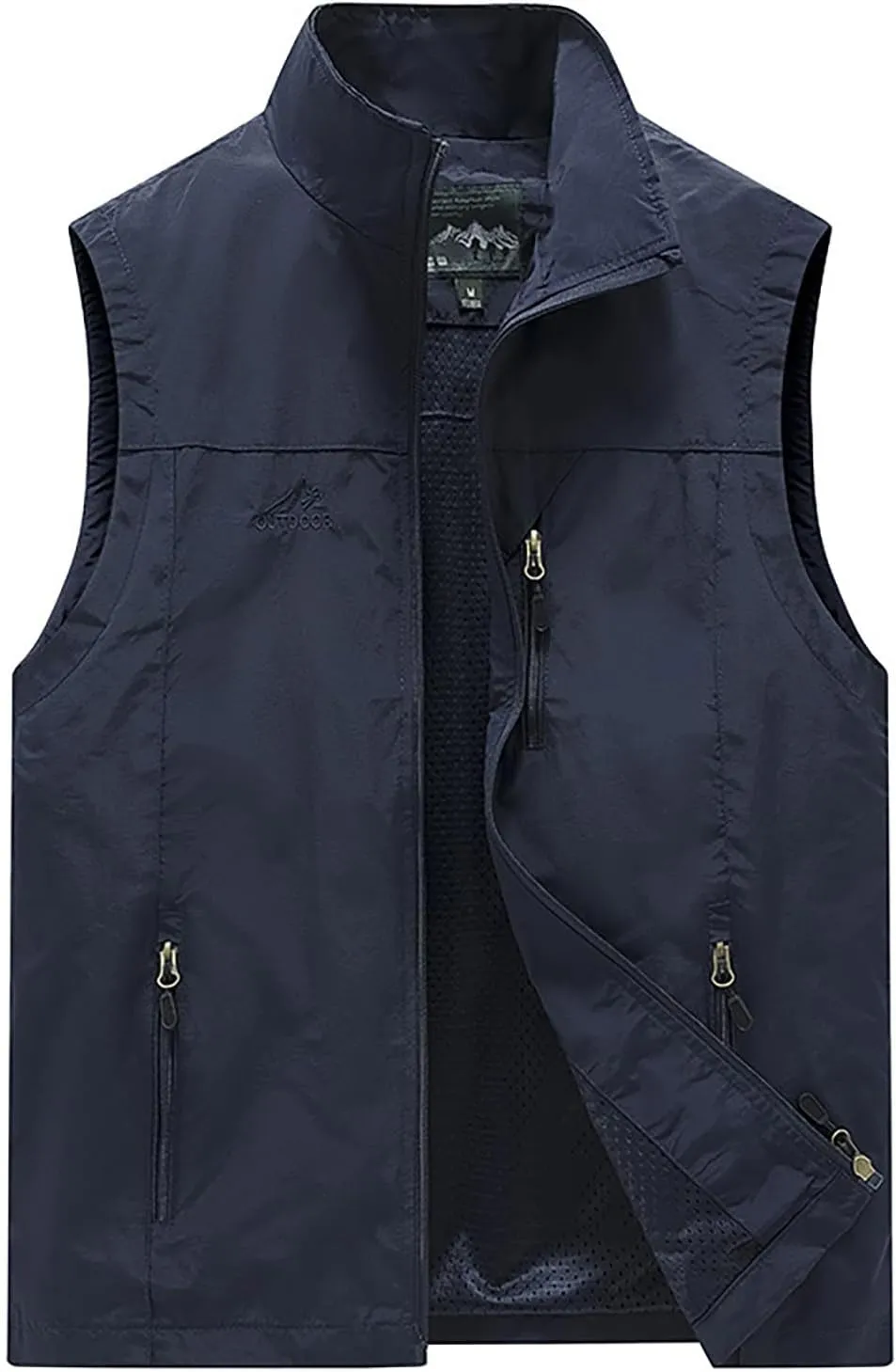 Mens Lightweight Softshell Vest Casual Sleeveless Windproof Jacket Work Fishing Travel Hiking Golf Utility Vest
