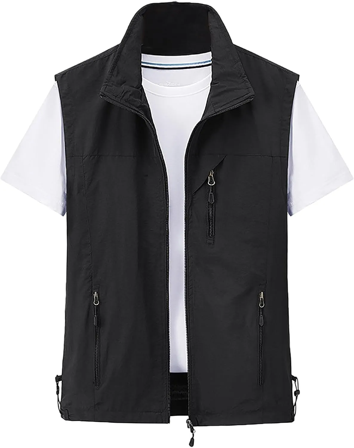 Men's Lightweight Windproof Vest Casual Full Zip Sleeveless Jacket Hiking Travel Running Sports Golf Outerwear