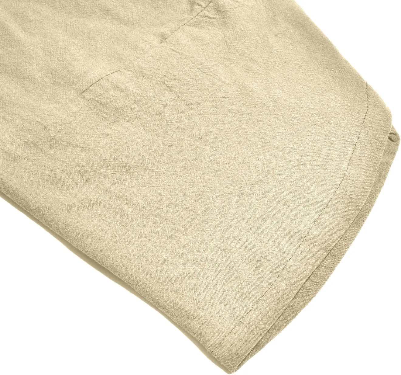Men's Linen Harlan Lightweight Elastic Waist Wide Leg Casual Loose Beach Chinos Pants Men
