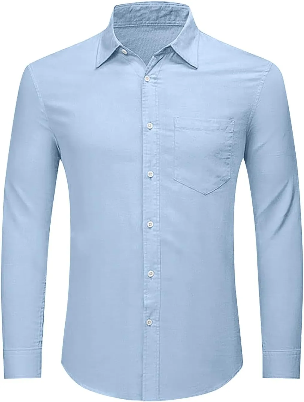 Mens Long Sleeve Dress Shirts Stretch Wrinkle-Free Formal Shirt Business Casual Summer Button Up Beach Wedding Shirts